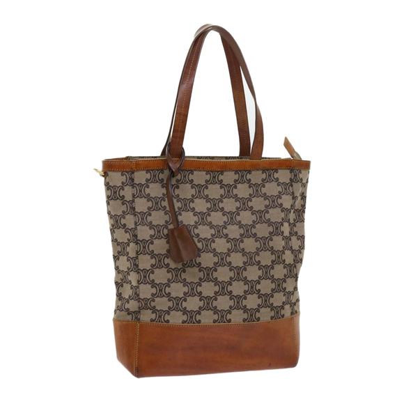 CELINE Macadam Canvas Tote Bag Beige Auth 63249 - Picture 1 of 16